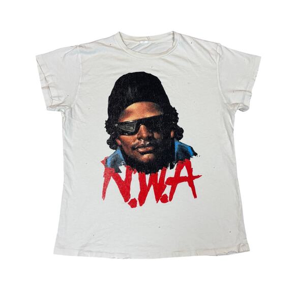 Rare Madeworn N.W.A Eazy E Distressed Shirt Men's Medium Rap Tees Hip Hop - Picture 1 of 9